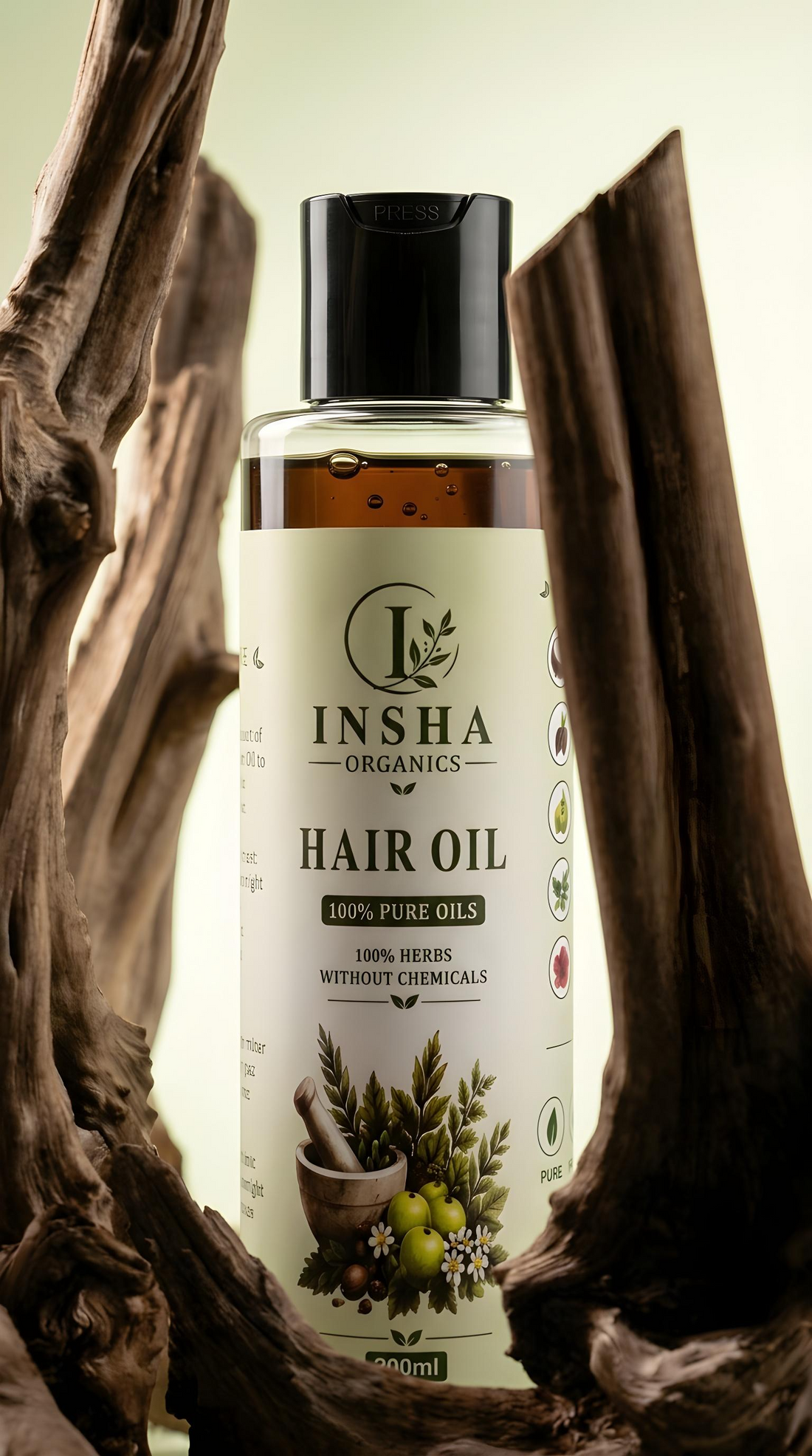 Insha Organics Hair Oil – Natural Hair Fall Control & Growth Oil